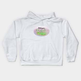 Babuyan watercolor Island travel, beach, sea and palm trees. Holidays and rest, summer and relaxation Kids Hoodie